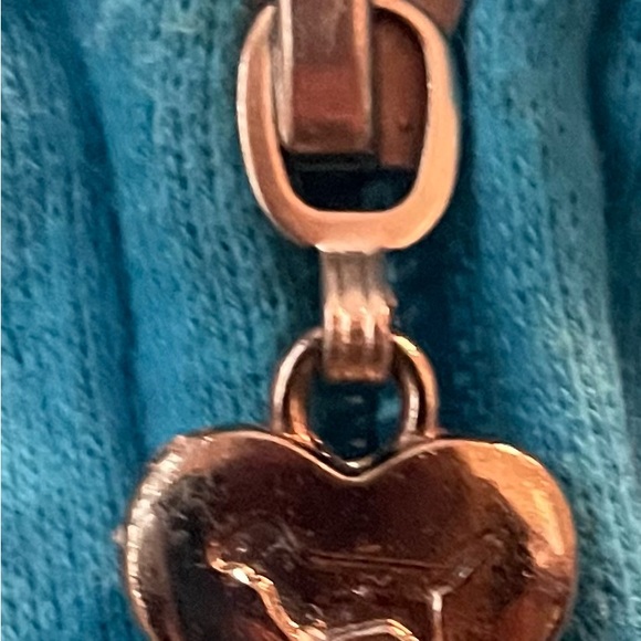 VS PINK. Very Vintage Very HTF Bling Aqua & Pink hoodie sz L - Picture 5 of 6